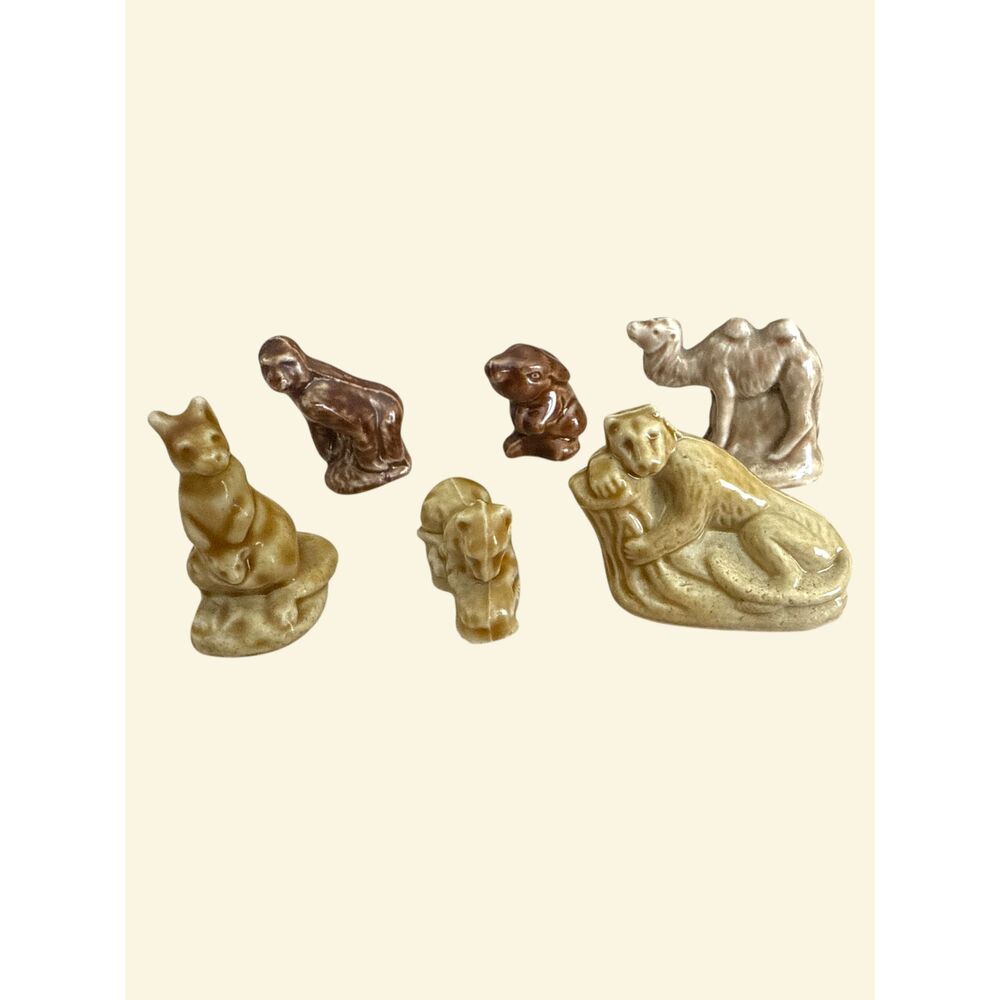 Random Lot Of 6 Wade Red Rose Tea Porcelain Figurines Camel Rabbit Ape,Kangaroo